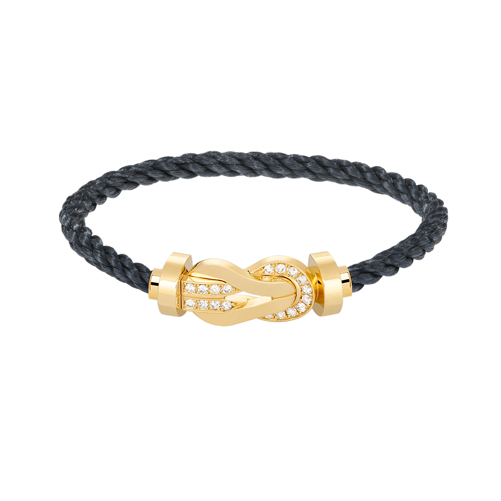 TimiCHANCE LARGE 8 FIGURE BUCKLE HALF DIAMOND BRACELET GOLD