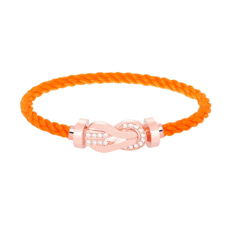 TimiCHANCE LARGE 8 FIGURE BUCKLE HALF DIAMOND BRACELET ROSE GOLD