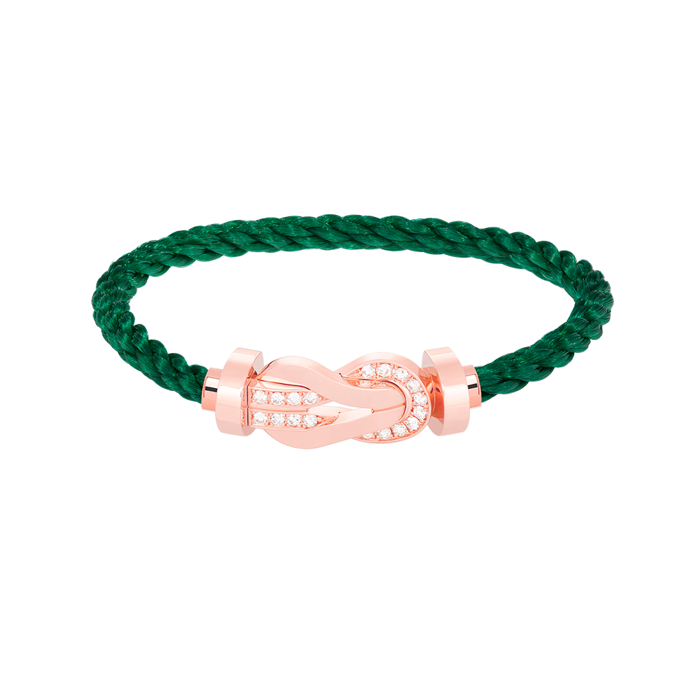 TimiCHANCE LARGE 8 FIGURE BUCKLE HALF DIAMOND BRACELET ROSE GOLD