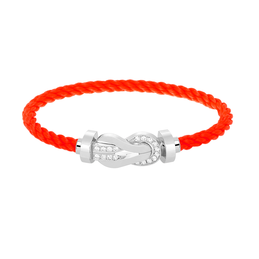 TimiCHANCE LARGE 8 FIGURE BUCKLE HALF DIAMOND BRACELET SILVER