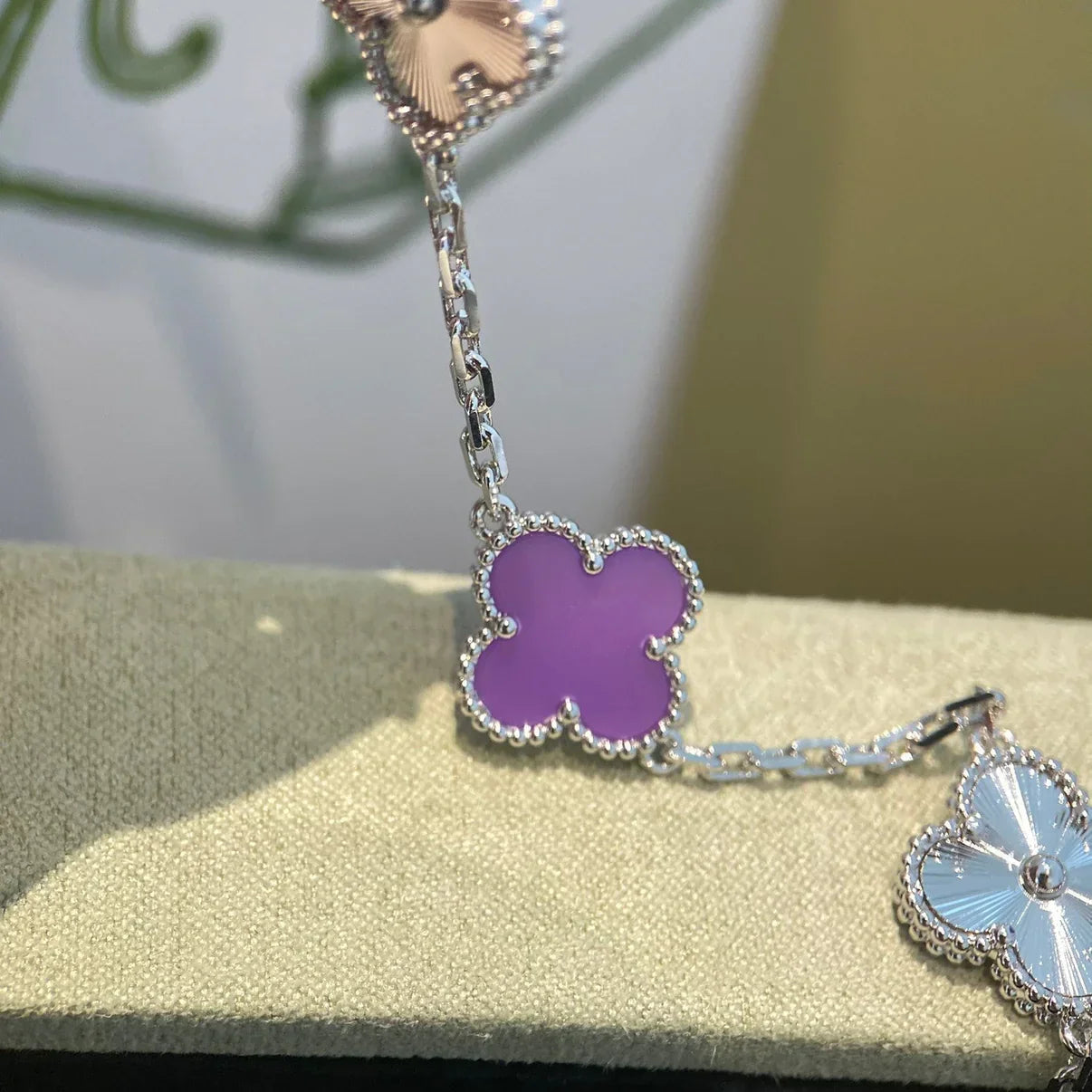 [Timi]New  CLOVER 5 MOTIF VIOLET BRACELET COLLECTION