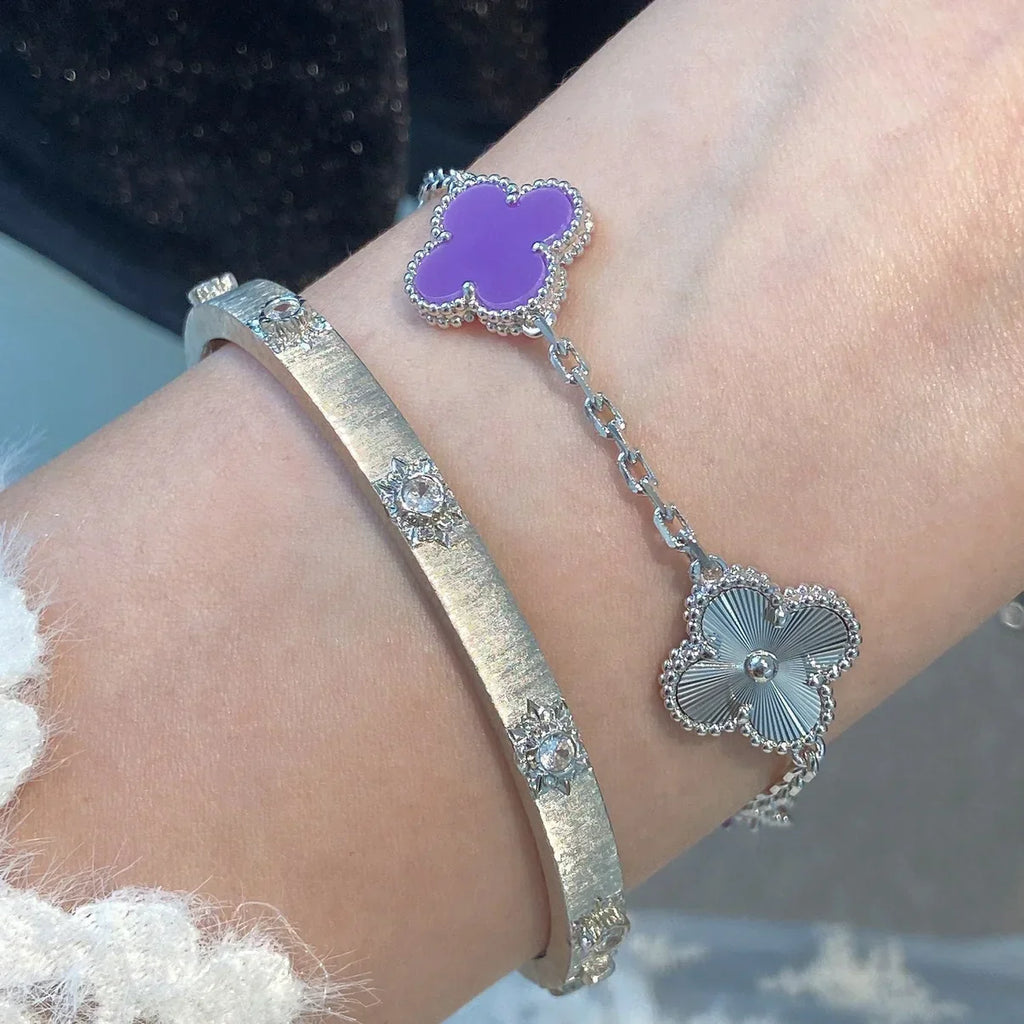 [Timi]New  CLOVER 5 MOTIF VIOLET BRACELET COLLECTION