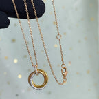 TimiTRINITY NECKLACE SILVER GOLD PINK GOLD DIAMONDS