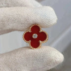 TimiCLOVER MEDIUM 1 MOTIFS CARNELIAN  DIAMOND earrings