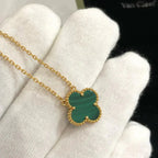 TimiCLOVER 15MM MALACHITE SINGLE FLOWER  NECKLACE