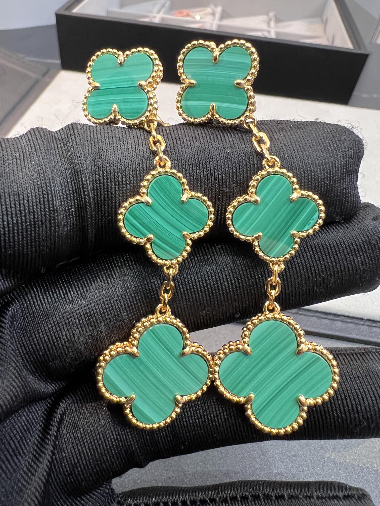 TimiCLOVER MALACHITE 3 MOTIFS GOLD