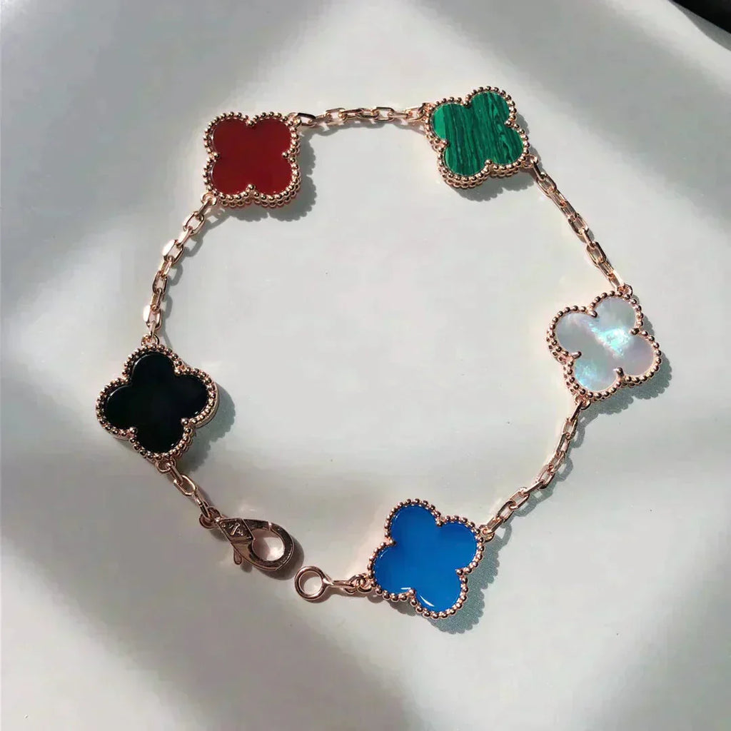 [Timi]New CLOVER 5 MOTIFS MULTICOLOR BRACELET