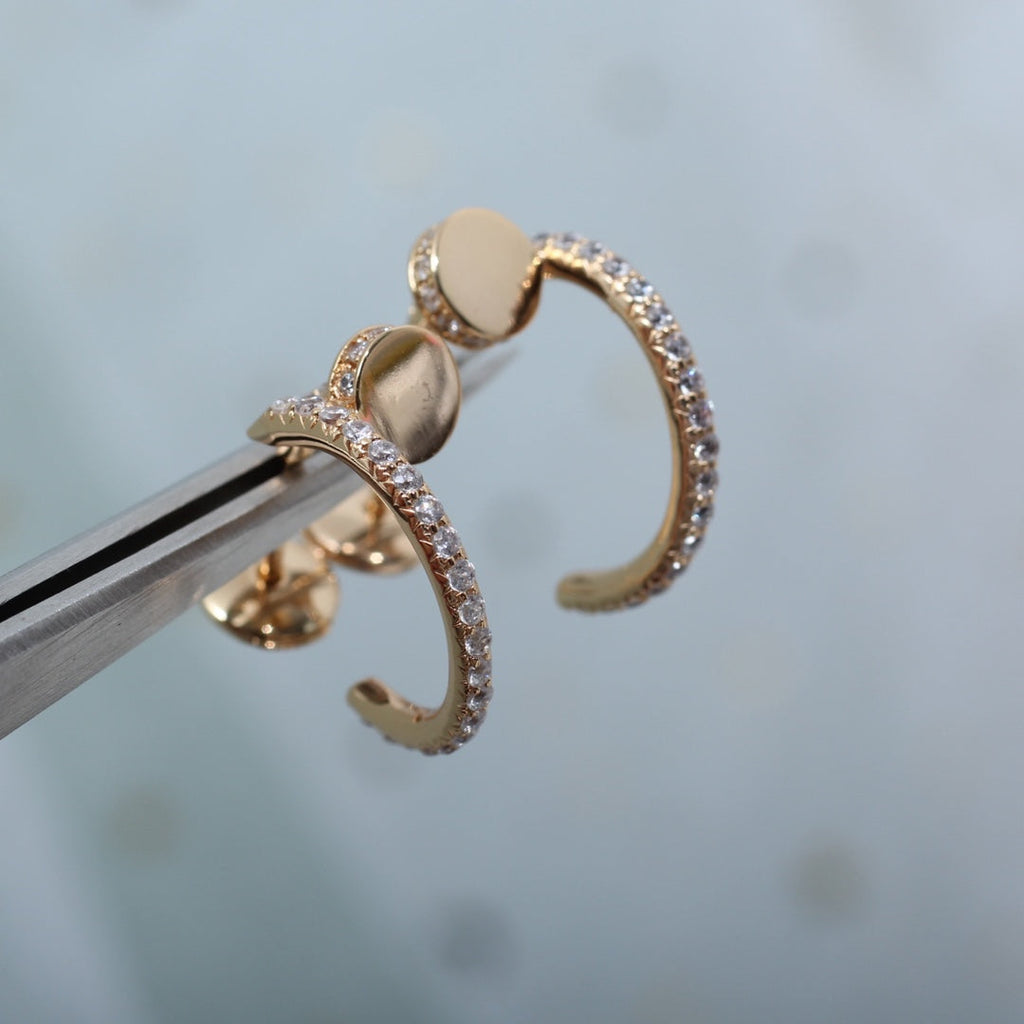 TimiJUSTE EARRINGS 12.75MM PINK GOLD DIAMOND