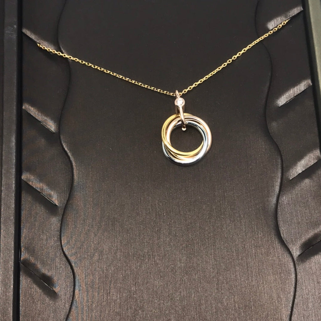 TimiTRINITY SILVER GOLD PINK GOLD NECKLACE