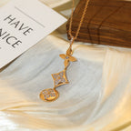 TimiSTAR AND SUN DIAMOND PINK GOLD NECKLACE