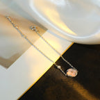 TimiSUN MOTIF PINK MOP SILVER BRACELET