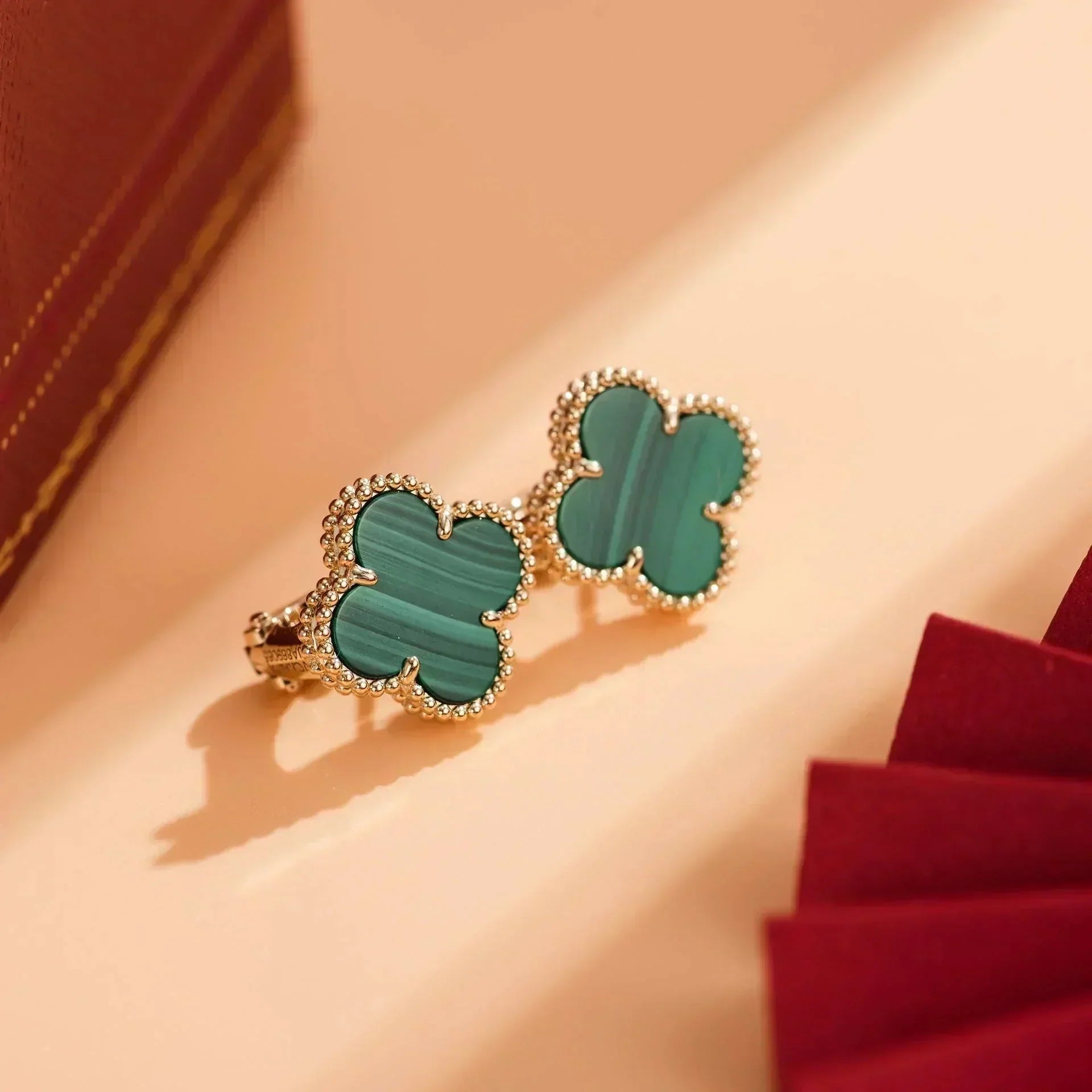 TimiCLOVER MEDIUM 1 MOTIFS MALACHITE  EARRINGS