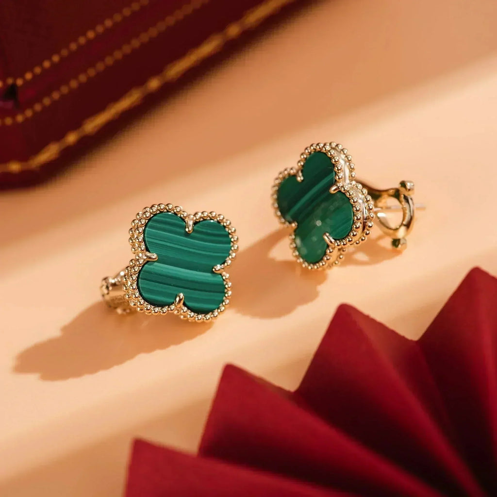 TimiCLOVER MEDIUM 1 MOTIFS MALACHITE  EARRINGS