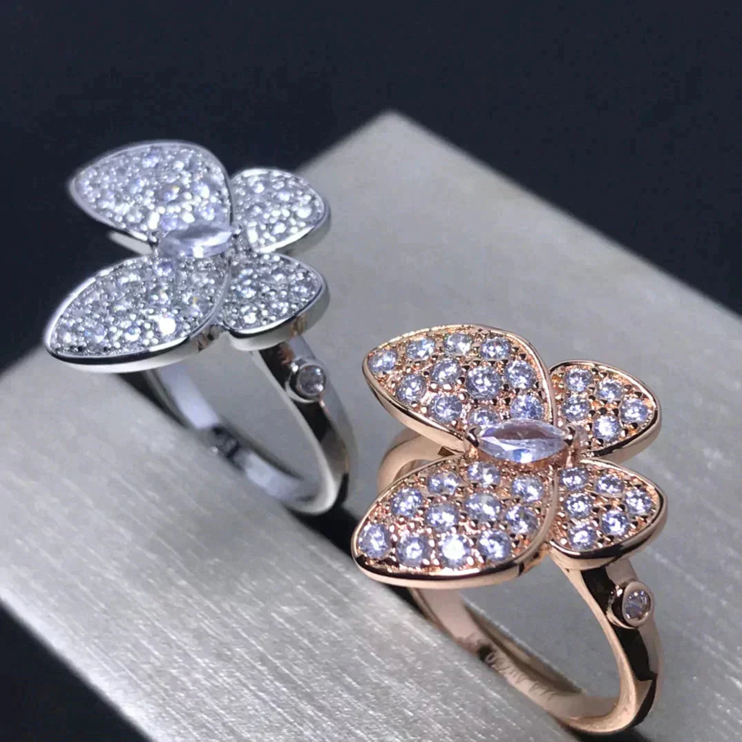 TimiBUTTERFLY PINK GOLD DIAMOND RING