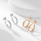 TimiBEE LOVE DIAMOND HOOP EARRINGS