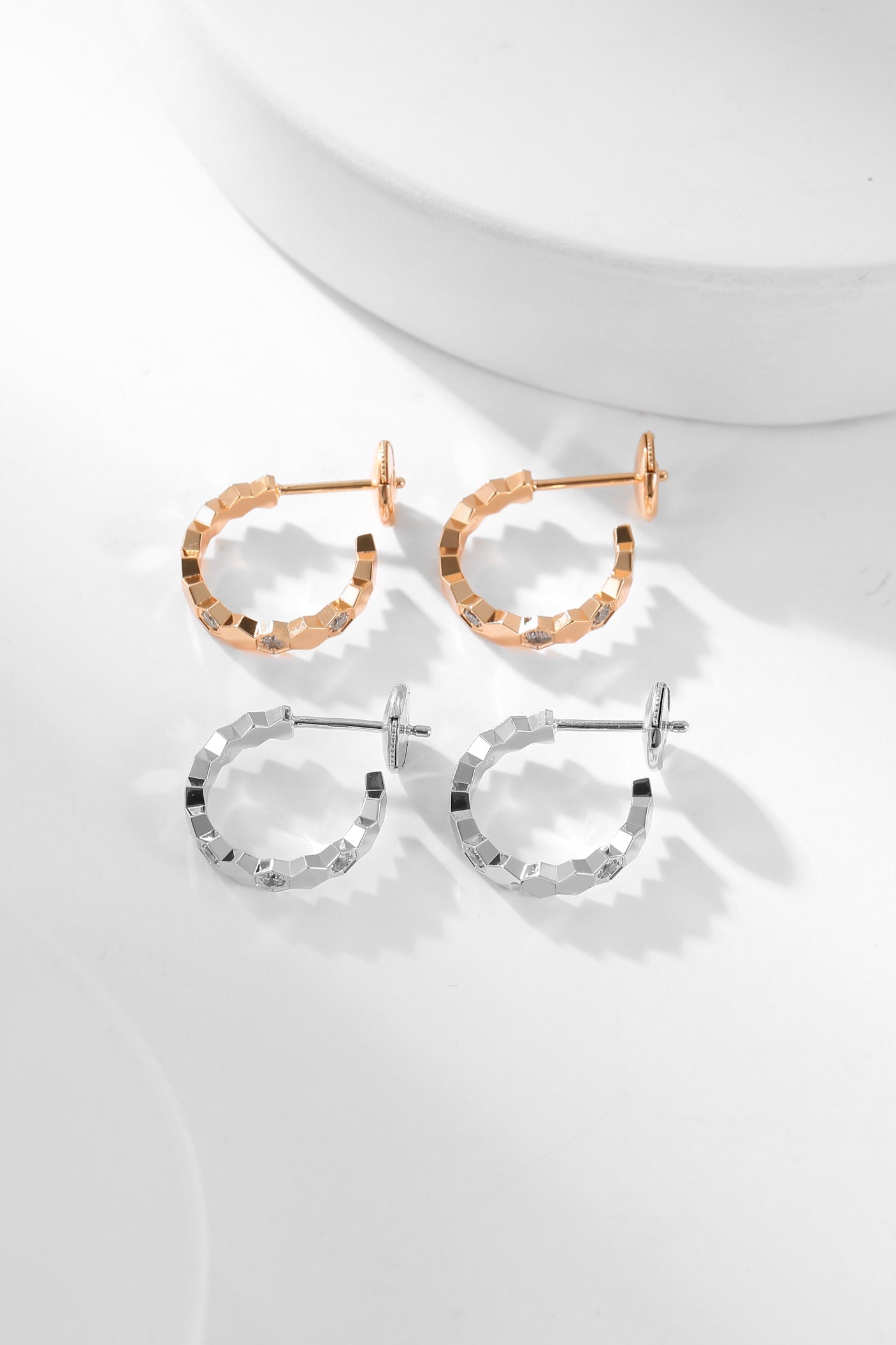 TimiBEE LOVE DIAMOND HOOP EARRINGS