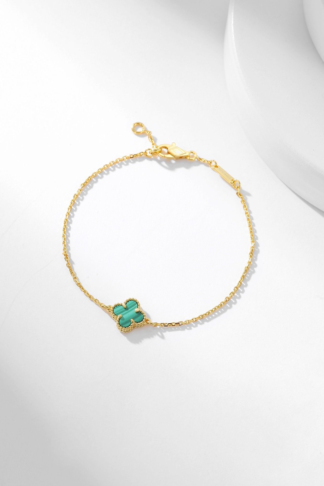 ¡®Timi¡¯CLOVER BRACELET MALACHITE 1 MOTIF