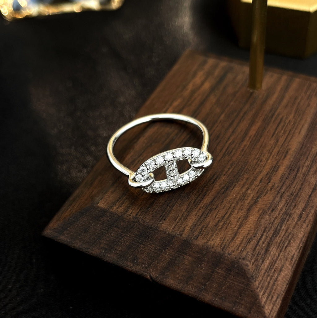 TimiRONDE SMALL SILVER DIAMOND RING