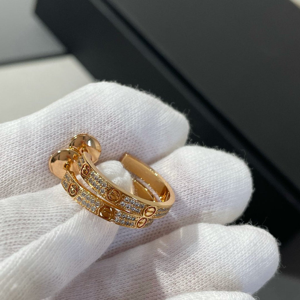 TimiLOVE DIAMOND PINK GOLD HOOP EARRINGS