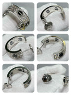 TimiLOVE CERAMIC DIAMOND PAVED SILVER EARRINGS
