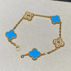 [Timi]New CLOVER 5 MOTIF BLUE AGATE BRACELET COLLECTION