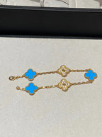 [Timi]New CLOVER 5 MOTIF BLUE AGATE BRACELET COLLECTION