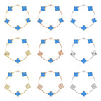 [Timi]New CLOVER 5 MOTIF BLUE AGATE BRACELET COLLECTION