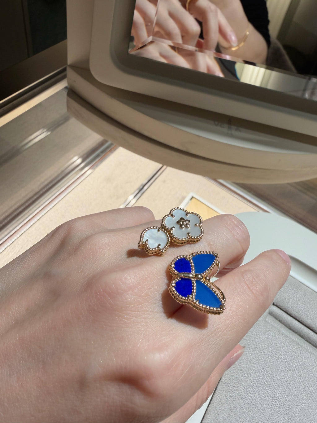 [Timi]2026 NEW MODEL SPRING LUCKY 3 MOTIF GOLD RING