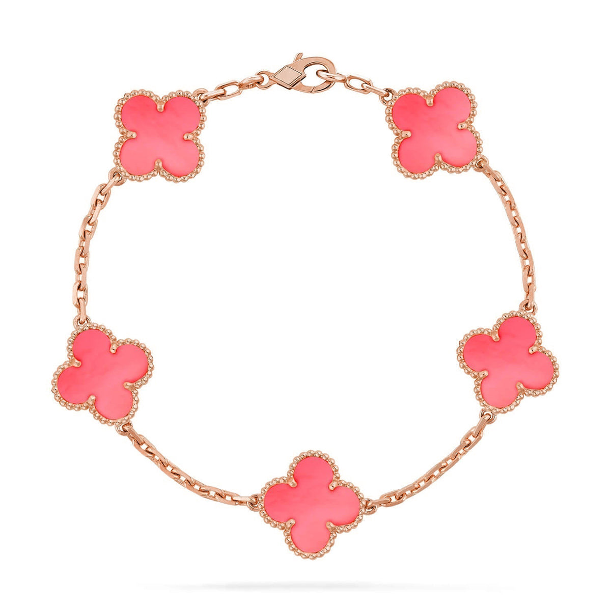 [Timi]New  CLOVER 5 MOTIFS  PINK MOP BRACELET COLLECTION