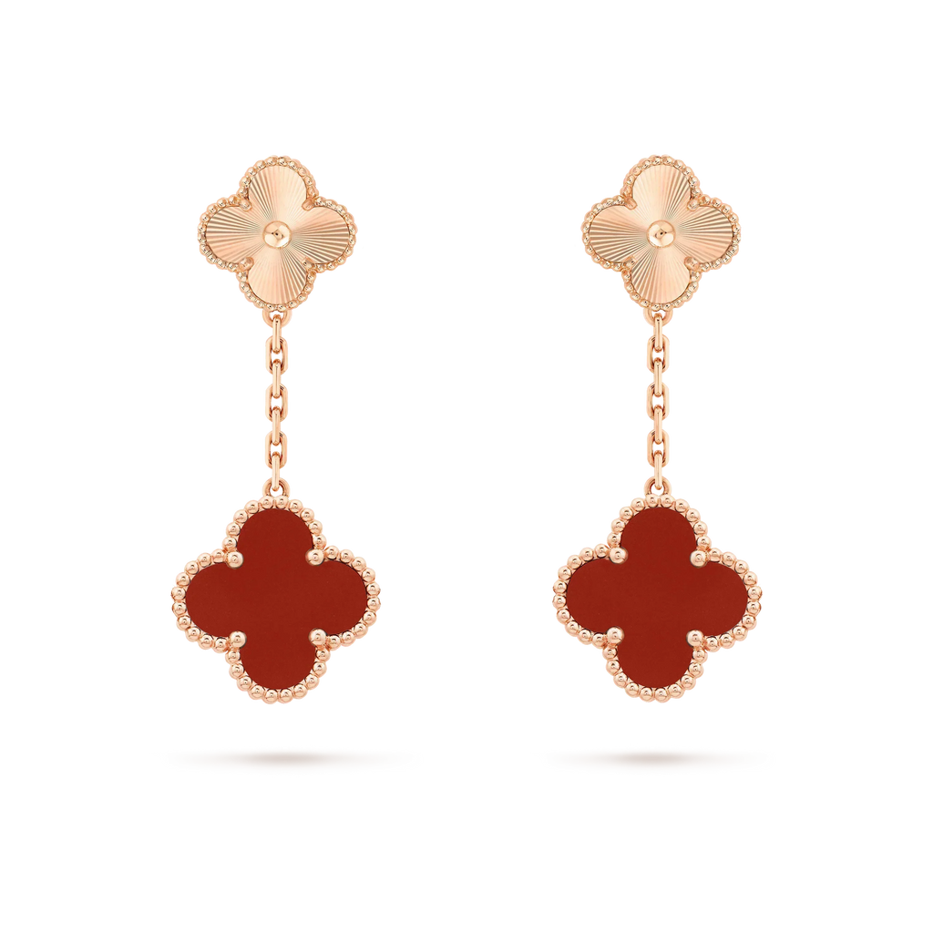 TimiCLOVER 2 MOTIF  LASER CARNELIAN EARRINGS