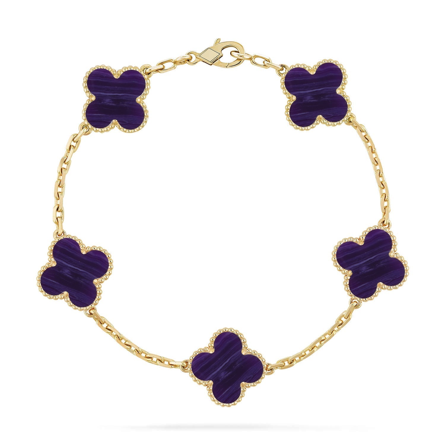 [Timi]New CLOVER 5 MOTIF PURPLE STRIPES BRACELET COLLECTION