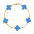 [Timi]New CLOVER 5 MOTIF BLUE AGATE BRACELET COLLECTION
