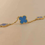[Timi]New CLOVER 5 MOTIF BLUE AGATE BRACELET COLLECTION