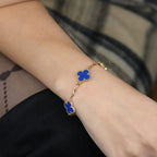[Timi]New CLOVER 5 MOTIF BLUE AGATE BRACELET COLLECTION