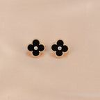TimiCLOVER MEDIUM 1 MOTIFS ONYX DIAMOND EARRINGS