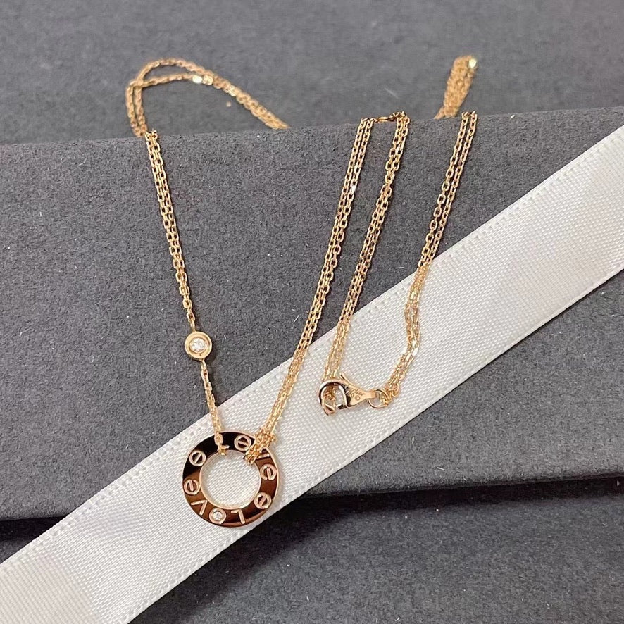 TimiLOVE NECKLACE 16MM 2 DIAMONDS