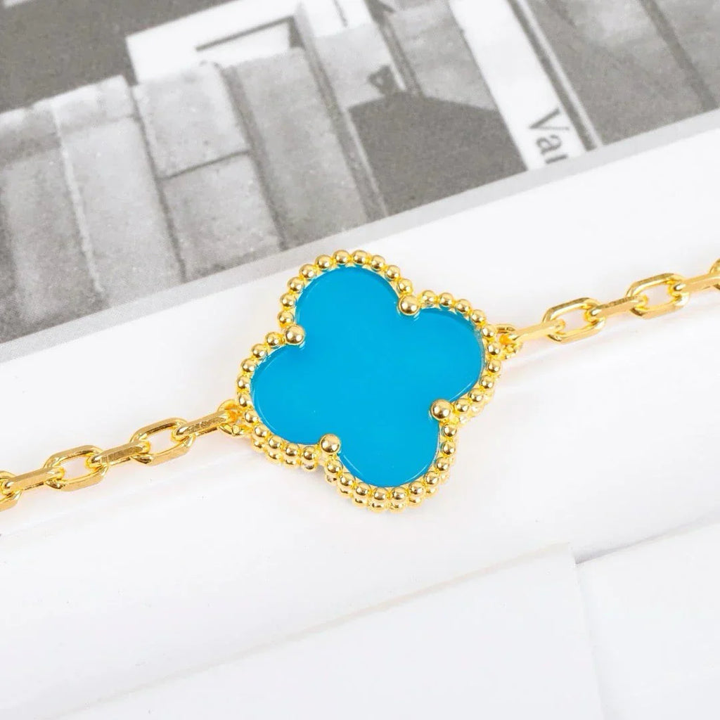 [Timi]New  CLOVER 5 MOTIF TURQUOISE BRACELET COLLECTION