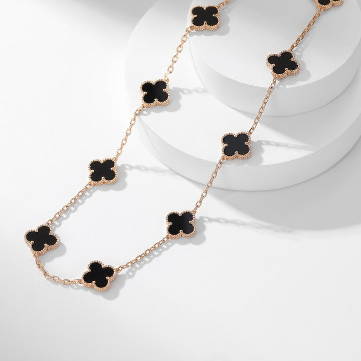 TimiCLOVER 10 MOTIFS ONYX NECKLACE