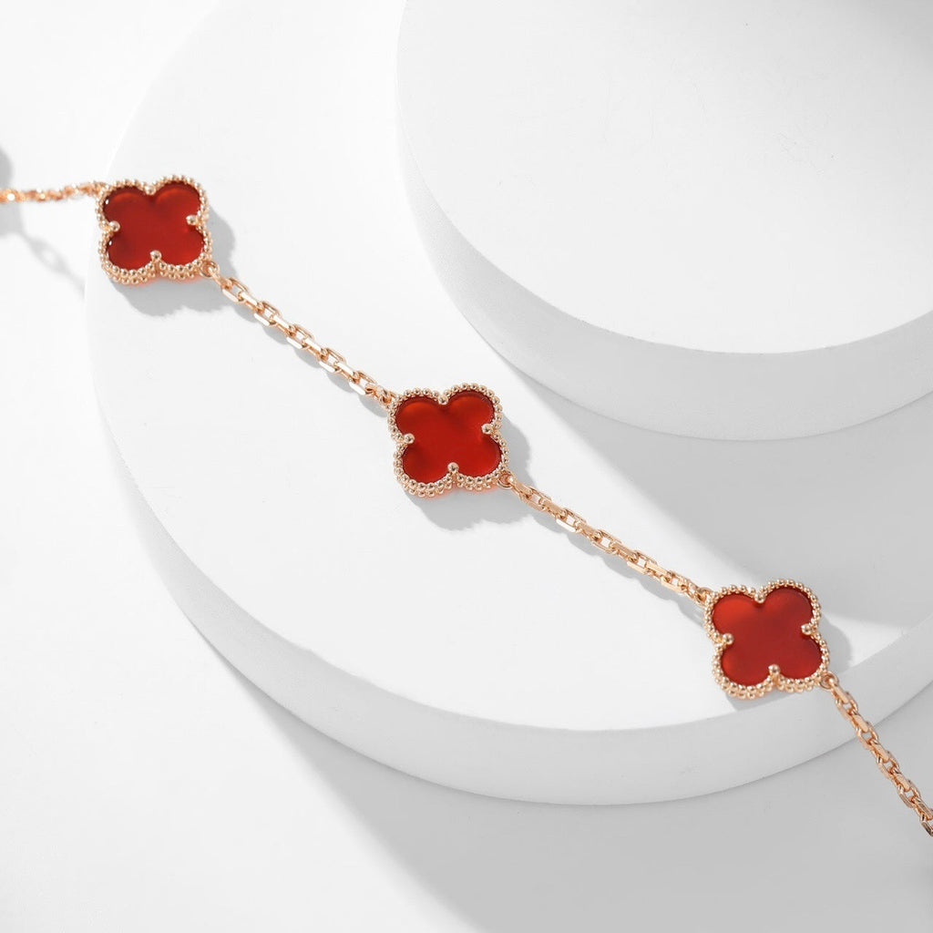 TimiCLOVER 10 MOTIFS CARNELIAN NECKLACE