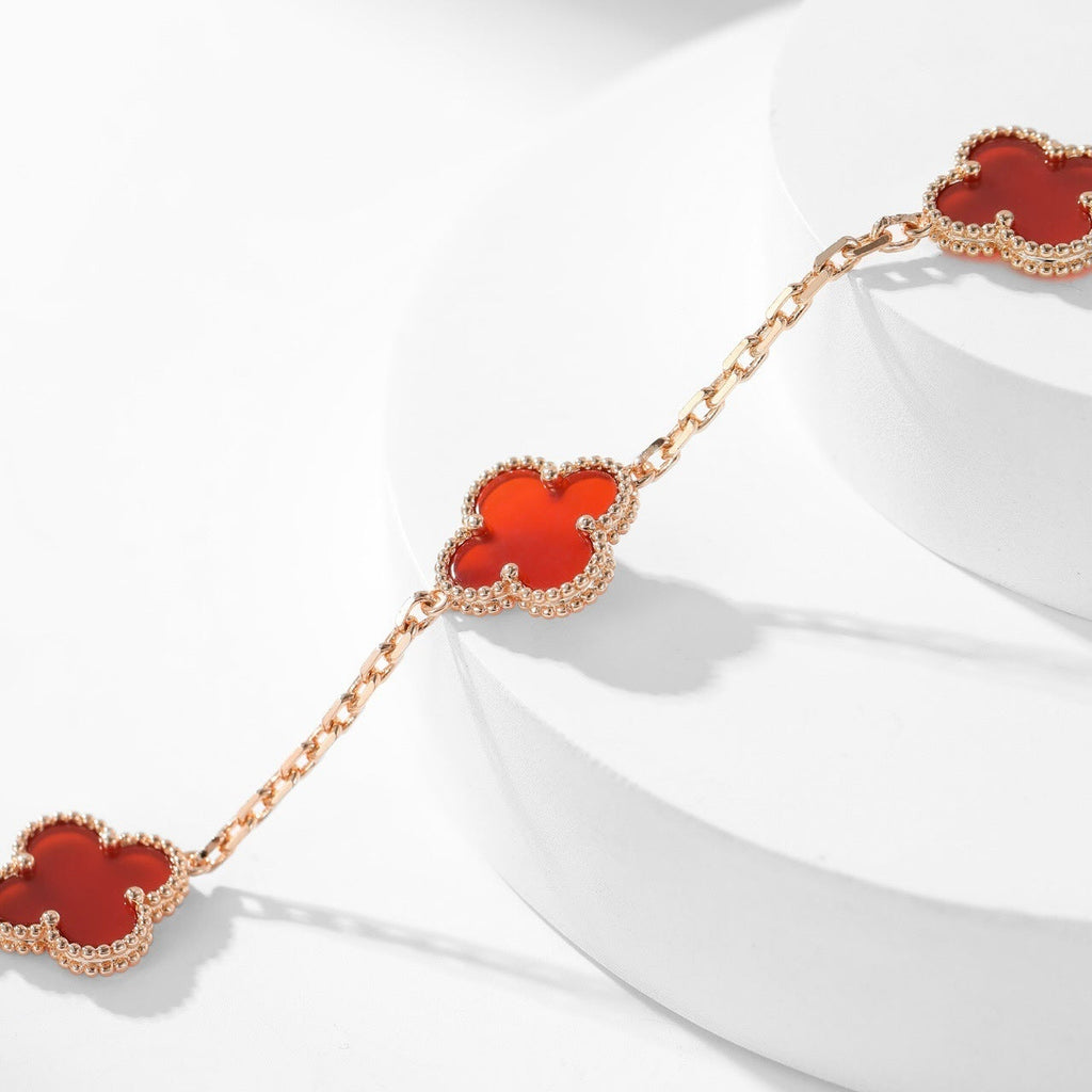 TimiCLOVER 10 MOTIFS CARNELIAN NECKLACE