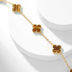 TimiCLOVER 10 MOTIFS TIGER EYE NECKLACE