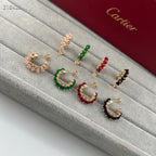 [Timi] NEW COLORED GEMSTONE COLLECTION SMALL HOOP EARRINGS