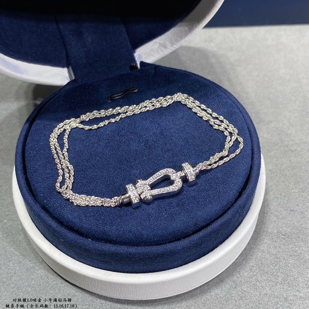 TimiFORCE SMALL HORSESHOE  DIAMOND CHAIN ROPE BRACELET