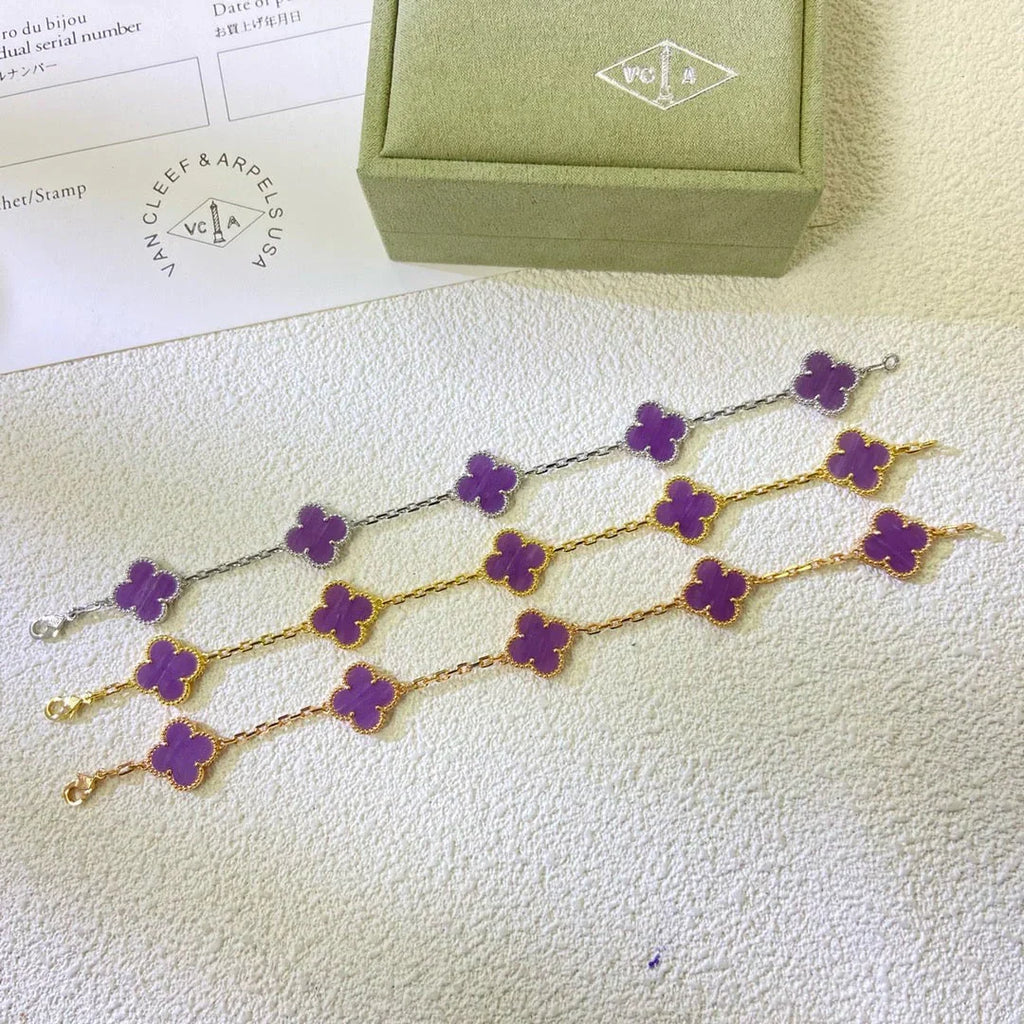 [Timi]New  CLOVER 5 MOTIF VIOLET BRACELET COLLECTION