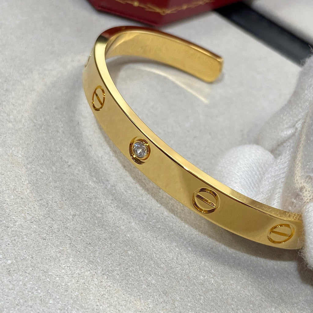 TimiLOVE BRACELET 6.1MM 1 DIAMOND OPEN CUFF