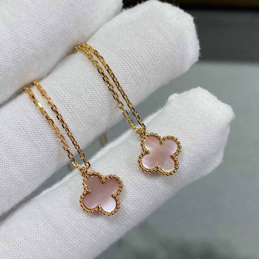 TimiCLOVER 15MM PINK MOTHER-OF-PEARL SINGLE FLOWER NECKLACE
