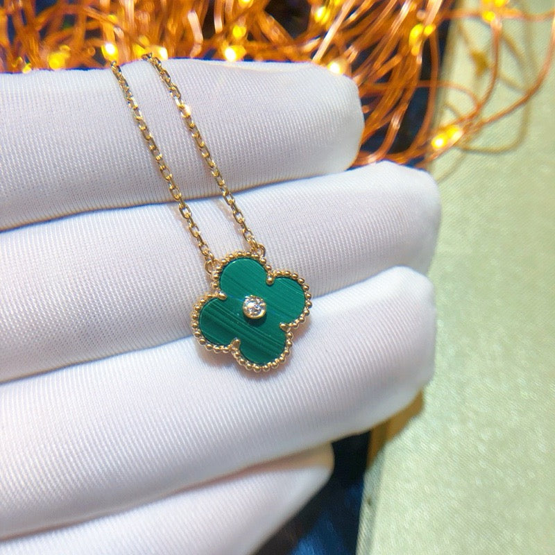 TimiCLOVER 15MM DIAMOND TURQUOISE NECKLACE