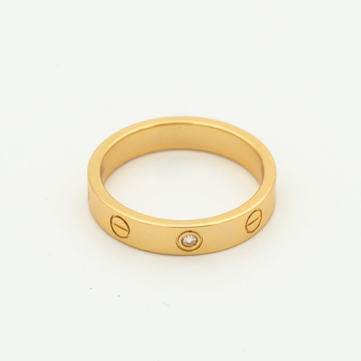 TimiLOVE RING 4MM 1 DIAMOND PINK GOLD