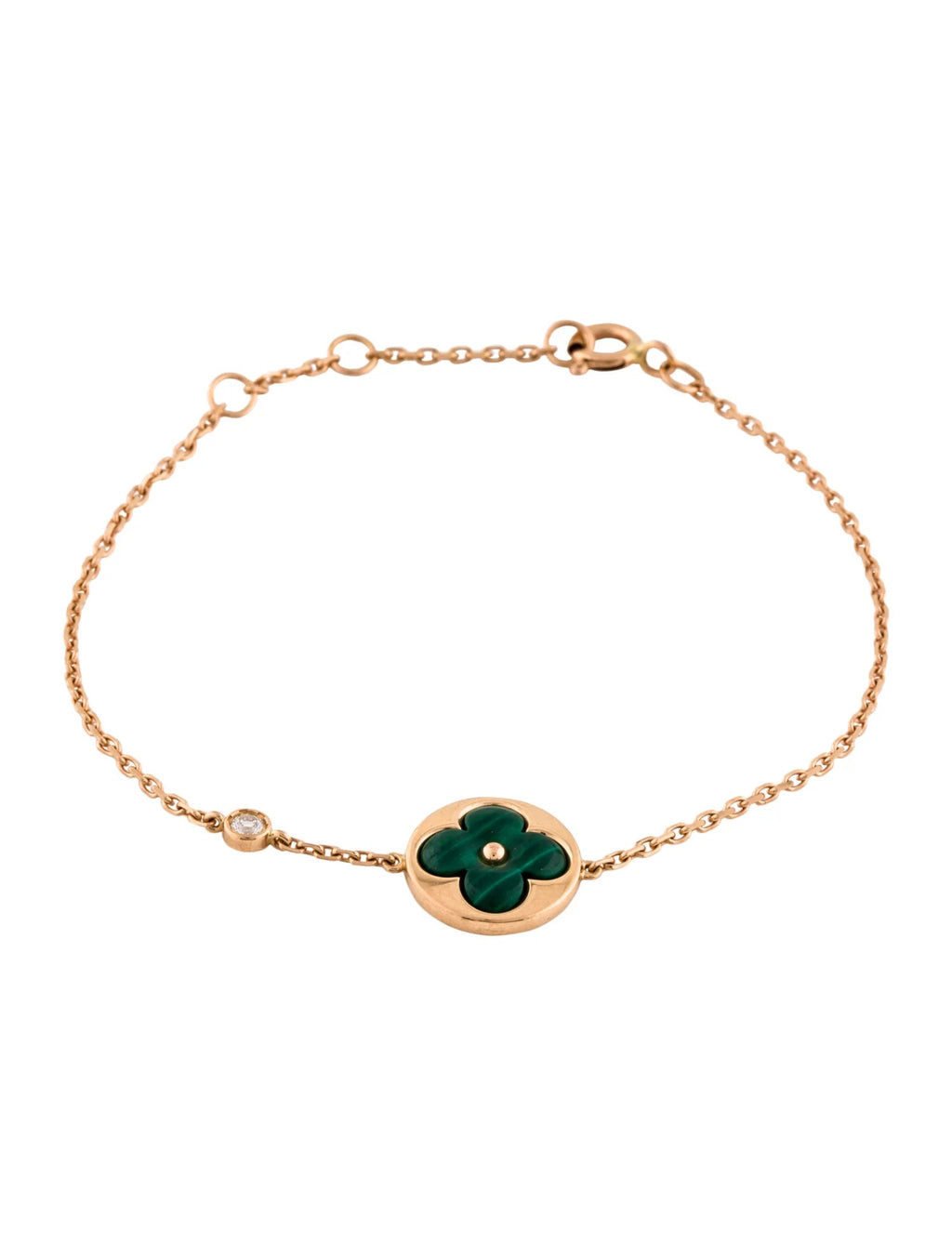 TimiSUN MALACHITE 1 DIAMOND PINK GOLD BRACELET