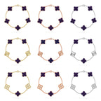 [Timi]New CLOVER 5 MOTIF PURPLE STRIPES BRACELET COLLECTION